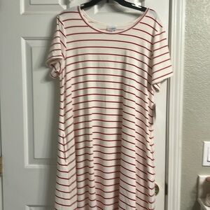 NWT Lularoe Jessie XL red and white striped